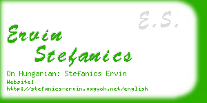 ervin stefanics business card